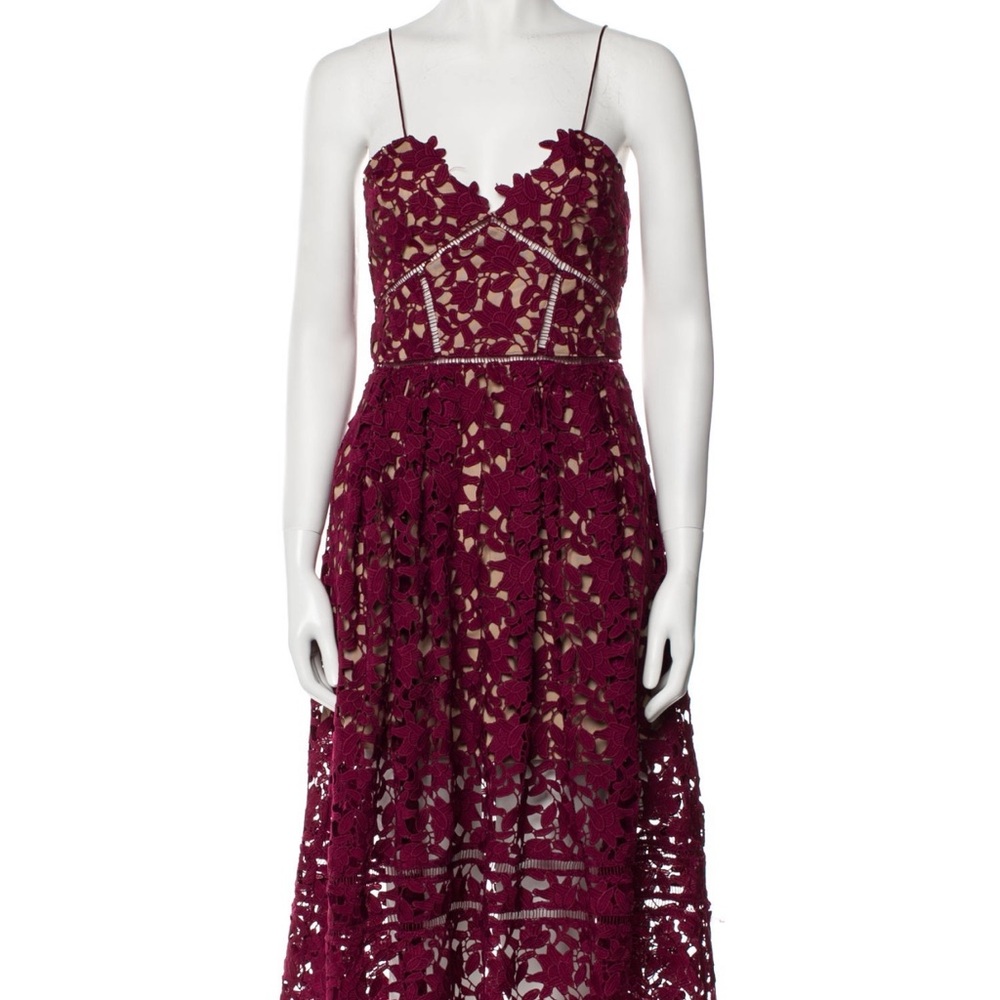 Self portrait Burgundy Lace Dress